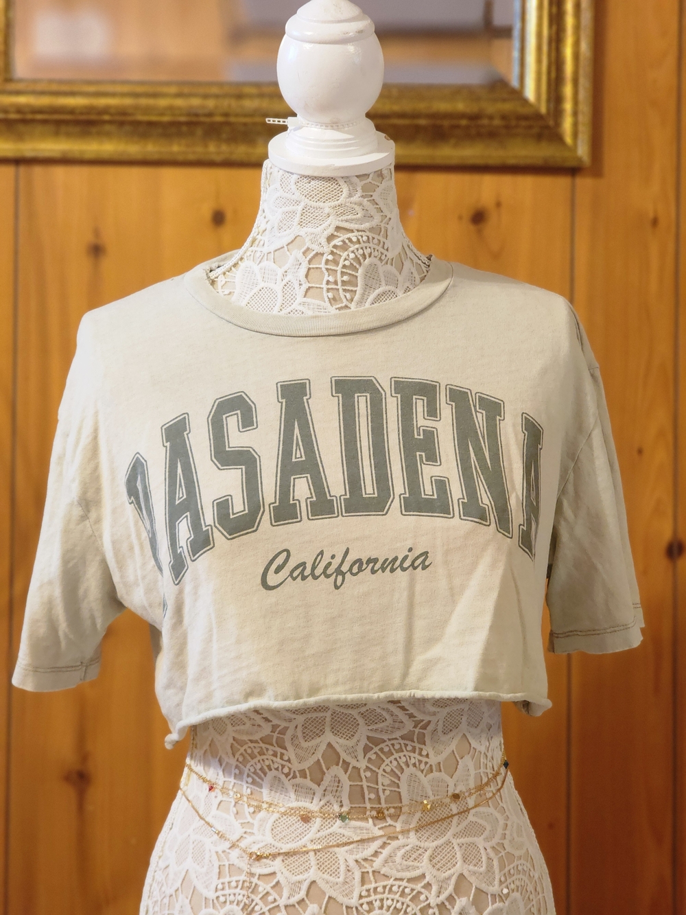 Garage Cream Pasadena California Cropped Tee